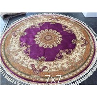 Round Silk Carpet Circular Rug Persian Handmade Hand Knotted
