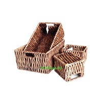 Vietnam Water Hyacinth Storage Basket Set s/4, Hand Woven Wicker Baskets -Home24h. Biz