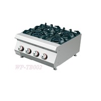 Countertop Stainless Steel Gas Stove with Four Burners-Restaurant & Kitchen Stoves