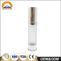 Frosted Fancy Cosmetic Plastic Airless Bottle with Silver Cap