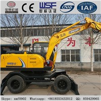 Yellow Small Wheel Excavator with 0.3m3 Bucket for Sale