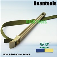 Non Sparking Aluminum Copper Belt Pipe Wrench, with Strap Long 425*300mm Max D=100mm