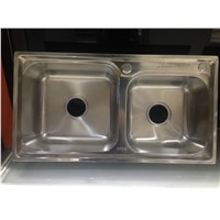 HIgh Grade Rectangular Double Bowl Stainless Steel Kitchen Sink WY-7540