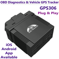 GPS306 OBD2 Real-Time Vehicle GPS Tracking Device Plug &amp;amp; Play Car on-Board Diagnostics Tool W/ IOS/Android App