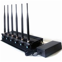 Adjustable 3G4G High Power Cell Phone Jammer with 6 Powerful Antenna ( 4G LTE + 4G Wimax)