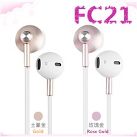 Pink Gold Air Tube Headsets for Anti-Radiation with Mic