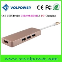 2017 High Speed Type c 4 Port USB-c Type Hub with 2 Colors