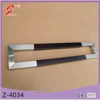 European Style Stainless Steel Door Handle with Wood Finish