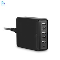 35W 6-Port USB Adapter, USB Type-C Desktop Charger for Apple New MacBook, Nokia N1 Pad &amp; More