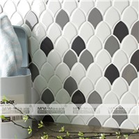 Fish Scale White Black Beige Grey Tile Wall Mosaic Backsplash Mosaic Patterns for Restaurant Kitchen Bathoom Walls