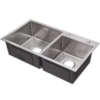 Handmade Top Mount Stainless Steel Sink Double Bowl Kitchen Sink