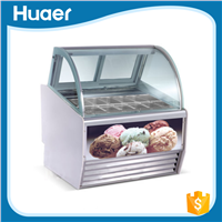 Best Price Curved Shape Ice Cream Display Freezer -25~0 Degree Ice Cream Display Showcase