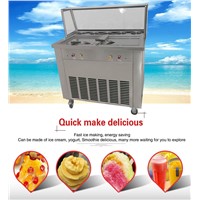 2 Square Pans with 5 Boxes, Two Control Fried Ice Pan, Thailand Fried Ice Cream Machine Ice Cream Roll Maker