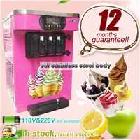Softy Ice Cream Making Machine, Yogurt Ice Cream Machine, R22 Steel Ice Cream Machine with 3 Flavor