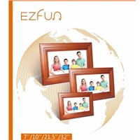 Internet Picture Frame with Wireless Capability Elegant Wood Frame
