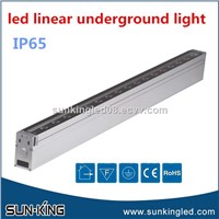 Frosted Glass Red Green White Waterproof Aluminum In-Ground Buried Garden 18W LED Recessed Linear Underground Light