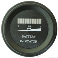 Round Battery Gauge Single LED Line 10 Bar LED Digital Battery Discharge Indicator