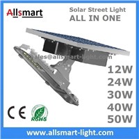 10W/15W/20W/25W/30W/40W/50W/60W All in One LED Solar Street Light with without Pole Road Driveway Lighting
