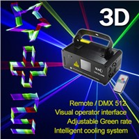 Remote DMX 3D Effect 400mW RGB Laser Show Lighting Scanner Party Light LED Projector Fantastic Full Color Xmas