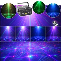 Remote RGB Laser Stage Lighting Mixing Effects DJ Home Party Show Full Color Professional Adjustable Club Bar