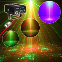 Xmas Remote 4 Lens 80 Patterns RG Laser BLUE LED Stage Lighting DJ Show Light Green Red Home Professional Light