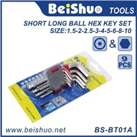 Long Arm Ball End Hex Key Wrench Set