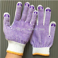 PVC Dotted Cotton Knitted Safety Gloves