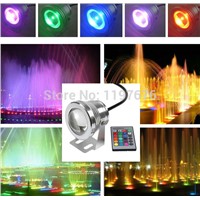 10W 12V LED Underwater Light Waterproof IP68 RGB Landscape Pool Lamp 16 Colors Change with IR Remote