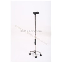 Aluminum Alloy Medical Folding Crutches with Four Feet Cane Crutch Walk Helper with Stable Feet