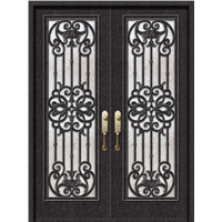 China-Factory-Direct-Wrought-Iron-Double-Entry-Door(JDL-1012)