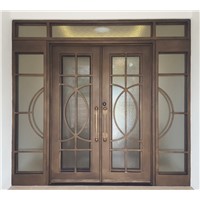 Wrought Iron Double Entry Door for House (JDL-1016)