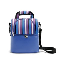Striped Insulated Food Picnic Ice Cooler Tote Bag
