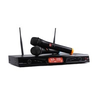 with Duel LCD Display VHF Wireless Microphone System Two Channel Available Receiver