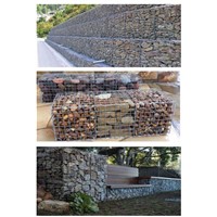 Erosion Control Stone Cage Galvanized / PVC Coated Hexagonal Woven / Weld Gabion Box / Basket / Mattress