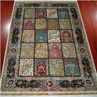 Four Season Garden Design Handmade Persian 100% Silk Rugs Carpets