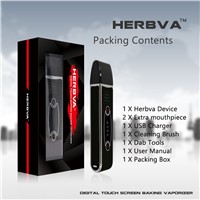 2017 Portable Dry Herb Vaporizer Vape Pen Herbva with Touch Screen Monitor Electronic Cigarette