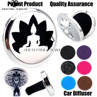 (38mm) Magnet Diffuser 316 Stainless Steel Car Aroma Locket Free Pads Essential Oil Car Diffuser Lockets