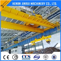 15 Ton Double Beam Bridge Crane with Magnet Lifter for Absorb Steel Scrap