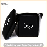 Black Ceramic Massage Candle Jar with Spout
