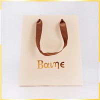 Fancy Custom Ladder Type with Silk Ribbon Paper Bag with Logo Bag Paper for Shopping