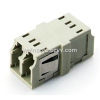 Fiber Optic Adapter LC Duplex Beige Flangeless