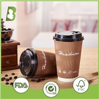 Disposable Hot Drinking 600ml Double Wall Paper Cup Custom Print