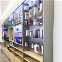 2017 Hot Selling Wall Stainless Steel Mobile Accessories Cabinet for Huawei Store Experience