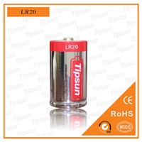 High Quality 1.5V LR20 Size D Alkaline Dry Cell Battery for Flashlight