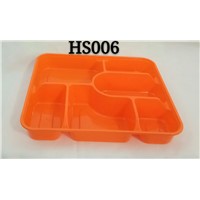 Rectangle Six Compartments/Disposable PP Plastic Microwave Safe Food Container