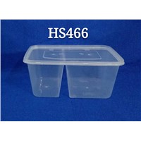 Rectangle Two Compartments 4:6 1000mL Disposable PP Plastic Microwave Safe Food Container