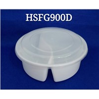 Round 2 Compartment (4:6) Disposable PP Plastic Microwave Safe Food Container with Arched Lid