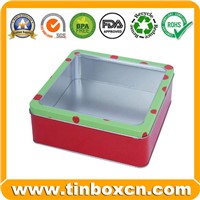 Square PVC Window Tin Box, Food Tin Can Packaging (BR326)