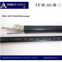 RG11 60% up to 95% Shield Coaxial Cable Messenger Optional