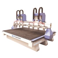 SCT-W1515 Mahogany Solid Wood Furniture Carving Muti-Heads CNC Router